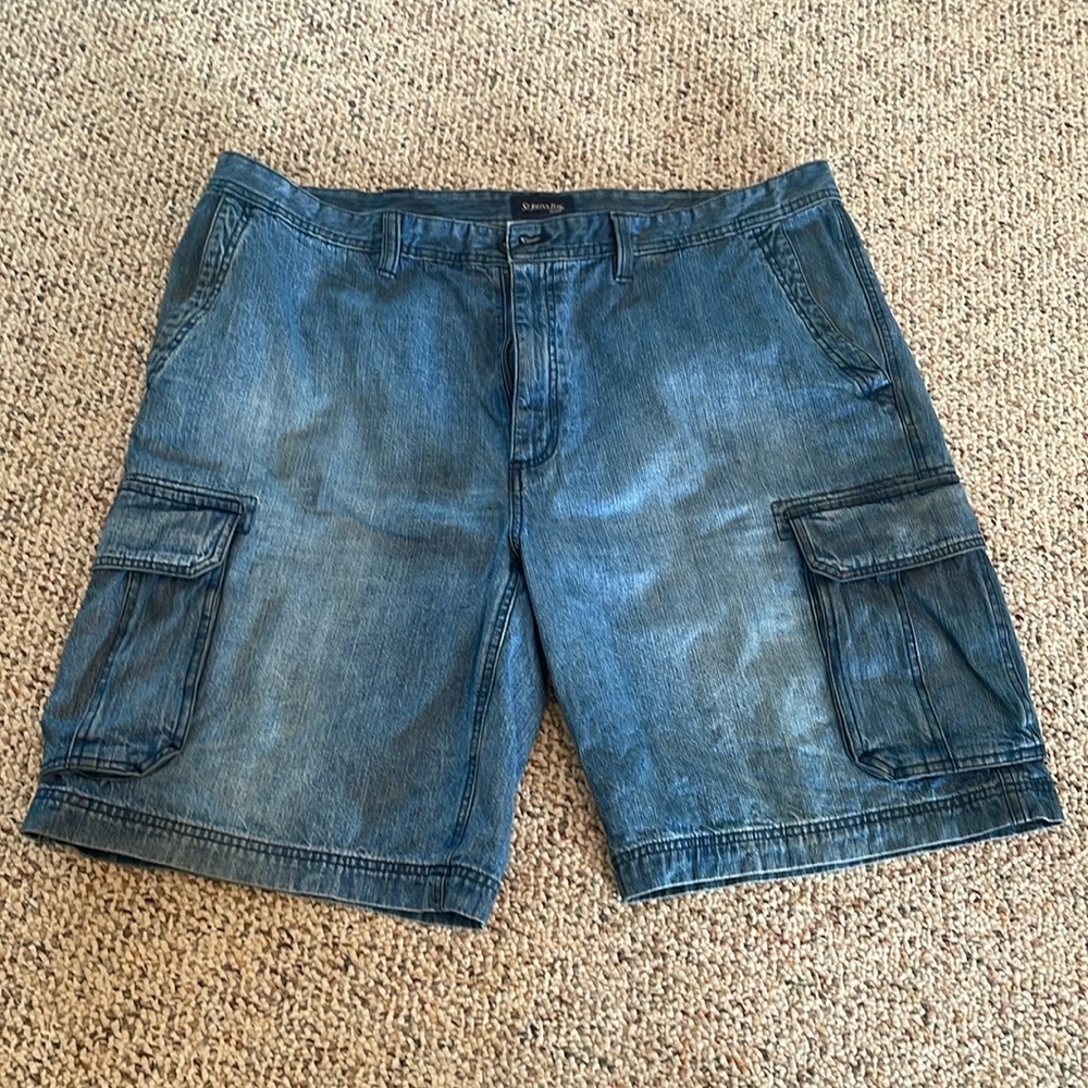 St. John’s Bay Men’s Blue Denim Cargo Shorts